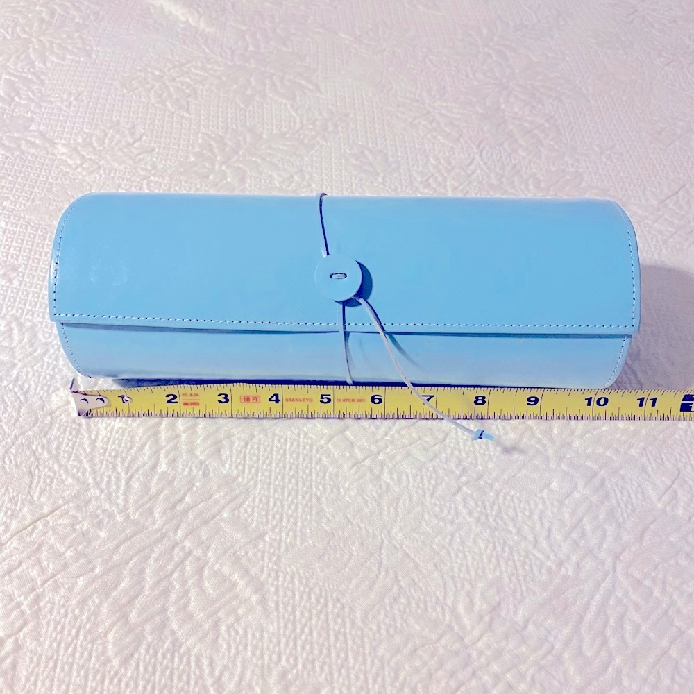Boulevard Tiffany Blue Leather Hard Case Travel Jewelry Container